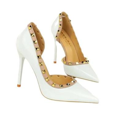 Imagem de Sapatos De Salto Alto Femininos Sexy Em Couro Envernizado 105cm Com Bi