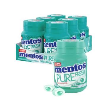 Imagem de Chiclete Mentos Pote Purefresh Wintergreen C/ 6unid 336g, Wintergreen
