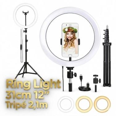 Imagem de Kit Ring Light 12 Polegadas 31cm com Tripé e Porta Celular