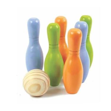 Imagem de Boliche Colorido de Madeira, Brinquedo da NewArt - Cód. 264