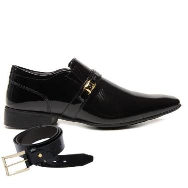Imagem de Sapato Social Jota Pe Verniz Preto Air + Cinto 74964, 41