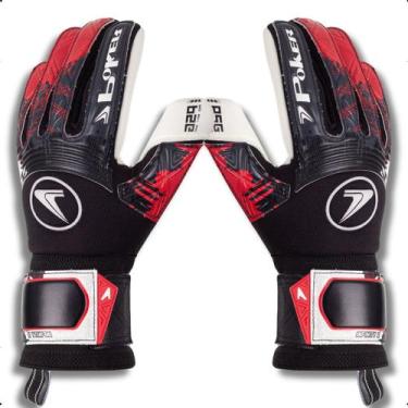 Imagem de Luva De Goleiro Infinity Poker Profissional Psg, Preto, Vermelho, 10