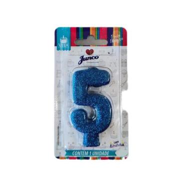 Imagem de VELA ANIVERSARIO AZUL Nº 5 - Junco