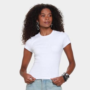 Imagem de Camiseta Calvin Klein Ribana Feminina, Branco, G