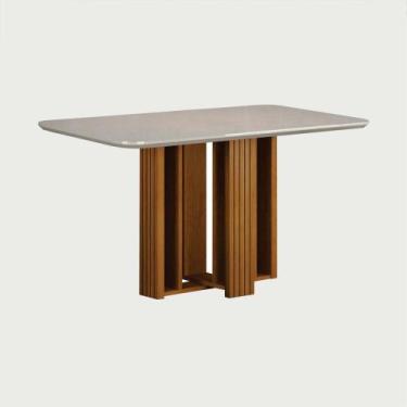 Imagem de Conjunto Sala de Jantar Jade Gold 1,20m tampo off 4 Cadeiras Jade - Le