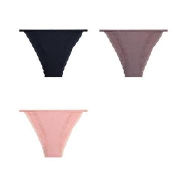 Imagem de Conjunto De 3 Calcinhas De Renda Sexy Para Mulheres, Confortáveis, Res