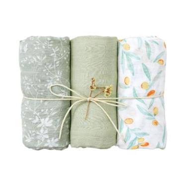 Imagem de Cobertores De Muslin De Algodão De Bambu Para Recém-Nascidos 3PCS Cobe