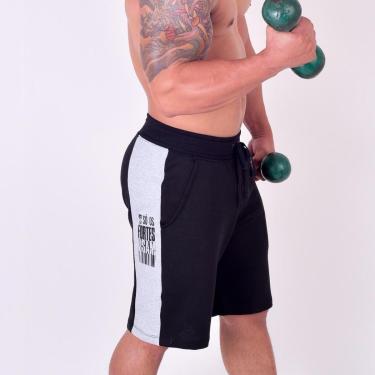 Imagem de Bermuda Moletinho Masculina BYG Speed Preta e Cinza-Masculino
