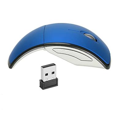 Imagem de Mouse sem fio, Smart Mini portátil de posicionamento óptico ergonômico Design para jogos Mouse com receptor USB para computadores de mesa para escritório para notebooks(azul)