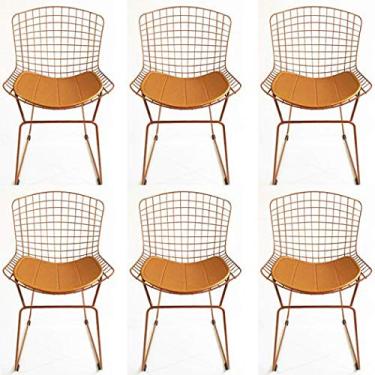 Imagem de Kit 6 Cadeiras BERTOIA cobre - Poltronas do Sul