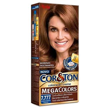 Imagem de Kit Tintura Mega Colors Cor & Ton 7.777 Louro Marrom Intenso 180 G, Niely