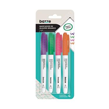 Imagem de Marcador de Quadro Branco Bazze Slim Color Cartela 4 Unidades