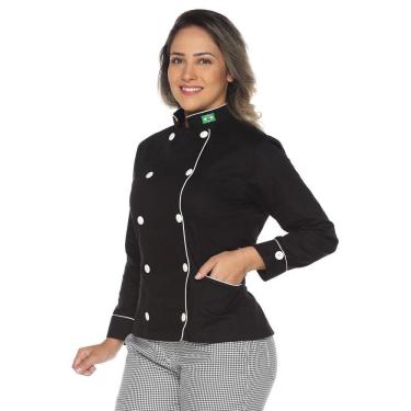 Imagem de Dolmã Chef Cozinha Feminino Algodão Bandeira