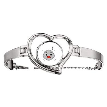 Imagem de N/A N/A Bracelete com coração e expressão de cabeça má surpresa, medium, metal