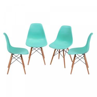 Imagem de Kit 4 Cadeiras Base Madeira Dkr OR Design Tiffany