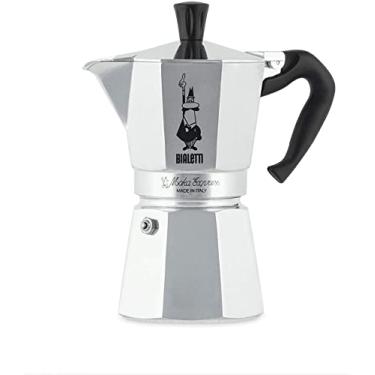 Imagem de Bialetti - Moka Express: cafeteira de café expresso icônica para fogão, faz café italiano de verdade, panela de moka 6 xícaras (170 g), alumínio, prata