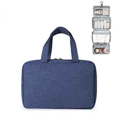 Imagem de LuckyWin necessaire maquiagem alta capacidade,necessaire viagem,necessaire feminina maquiagem à prova d'água (azul marinho)