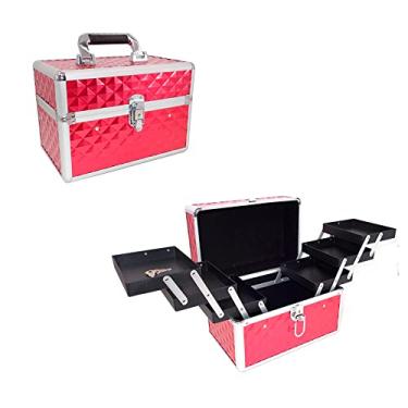 Imagem de Maleta Para Maquiagem Porta Joias Bijuterias e Acessórios (VERMELHA)