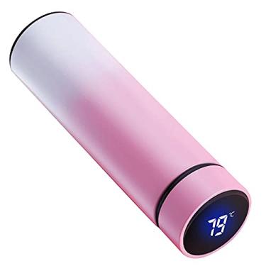 Imagem de Wemay Tela LED de temperatura inteligente de 500mL Garrafa de água isolada a vácuo Garrafa de aço inoxidável à prova de vazamentos Garrafa gratuita de BPA para caminhadas e viagens ao ar livre.