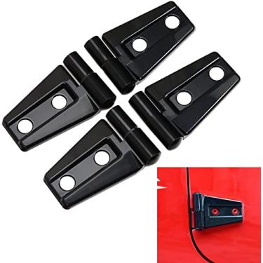Imagem de CheroCar Kit protetor de capas de dobradiça de porta preto serve para Jeep Wranlger Unlimited Rubicon Sahara Acessórios esportivos 2007-2018 JK JKU 4 peças