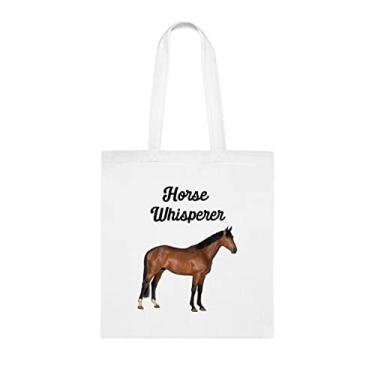 Imagem de Bolsa de cavalo, bolsa de cavalo sussurro, presente de cavalo, bolsa de ombro de cavalo, bolsas reutilizáveis de cavalo, ideia de presente de cesta de natal de aniversário, presente para ela, presente para ele, bolsa feminina, Branco
