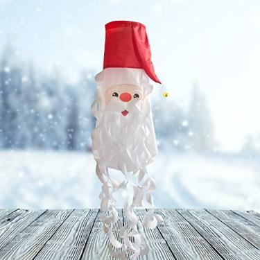 Imagem de Shitailu Birutas de Papai Noel 3D com sino pequeno, decorações de Natal para ambientes internos e externos, para jardins e quintais, meias de vento de barba branca não planar, presentes criativos para crianças e adultos