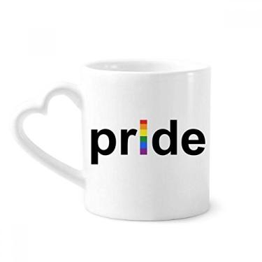 Imagem de LGBT Rainbow Gay Lésbica Transgênero Caneca Café Cerâmica Copos Copo de Coração de Vidro