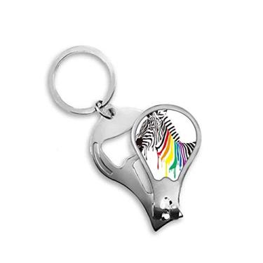 Imagem de Cortador de unhas Pinto LGBT arco-íris padrão de cores cortador abridor chaveiro tesoura