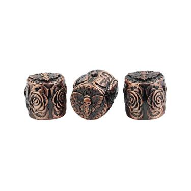 Imagem de Guyker 3 peças puxadores de controle de baixo de guitarra 6 mm de diâmetro - furo de latão meleia, superfície rosa, tom de volume, ajuste de volume, botão de reposição para baixo de guitarra elétrica (bronze antigo)