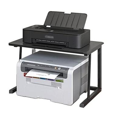 Imagem de KIZQYN Suporte de impressora Rack de impressora de camada dupla copiadora de arquivos suporte de prateleira de armazenamento multicamadas de escritório Impressora de mesa (Cor: B, Tamanho: 57x37,2x37,5cm)