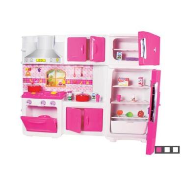 Kit Cozinha Infantil Jogo de Panela Fogão Comida Prato 23pç