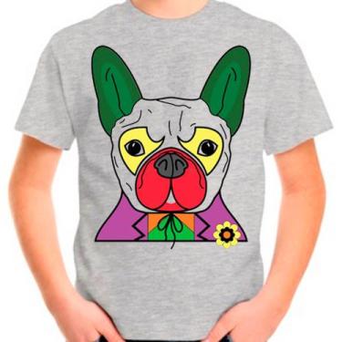 Imagem de Camiseta Buldogue Francês Pet Dog Cachorro Cinza Infantil03 - Design C