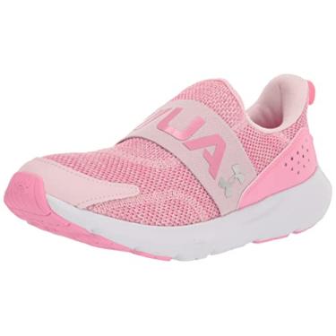 Imagem de Under Armour Tênis unissex infantil School Surge 3 sem cadarço, Rosa Prime, 5 Big Kid