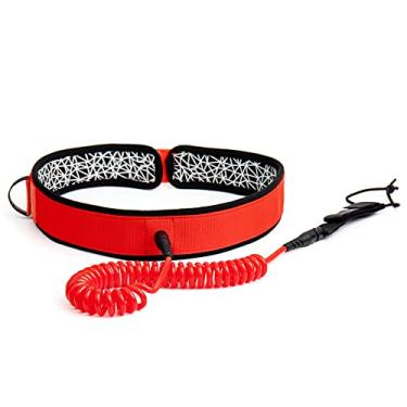 Imagem de Chusui Trela de cintura para prancha de surf 7 mm de espessura 10 pés em espiral Trela para prancha SUP Stand Up Paddleboard Leash