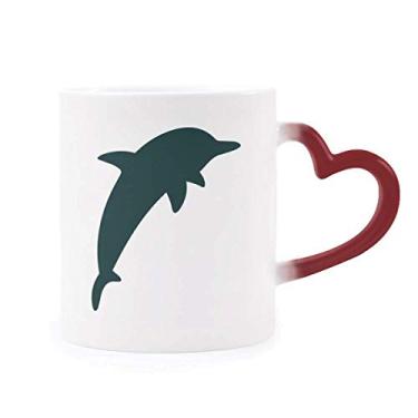 Imagem de Caneca Blue Ocean Streamline de golfinho sensível ao calor Caneca vermelha que muda de cor