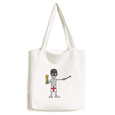 Imagem de Bolsa de lona com troféu de futebol do Reino Unido Wizard Mummy bolsa de compras casual
