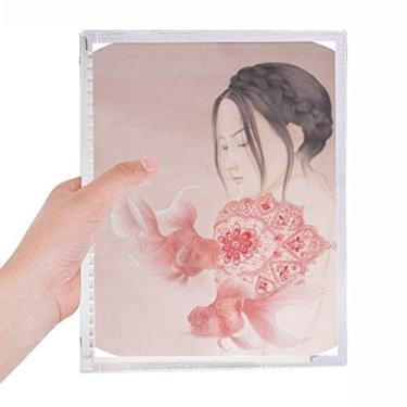 Imagem de Caderno de pintura chinesa de corte de papel com folhas soltas para diário recarregável
