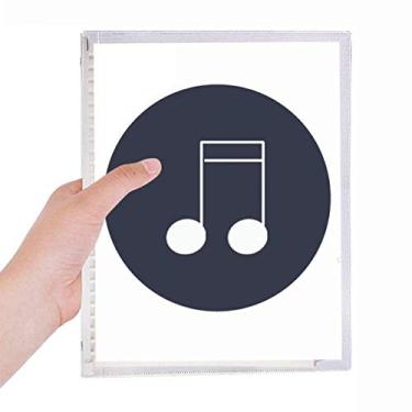 Imagem de Caderno de notas musicais duplas, folhas soltas, diário recarregável, papelaria