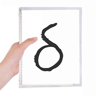 Imagem de Caderno com silhueta preta Delte do alfabeto grego, agenda recarregável, papelaria