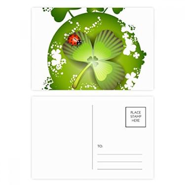 Imagem de Trevo de quatro folhas da Irlanda, dia de São Patrício, conjunto de cartões postais de aniversário, cartão de agradecimento