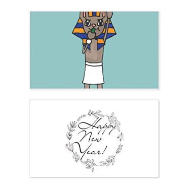 Imagem de Yellow Card Warns Rreferee Cartoon Mummy New Year Festival Greeting Card Bless Message Present