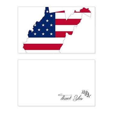 Imagem de Virginia USA Mapa Ocidental Estrelas Listras Bandeira Forma Cartão de Agradecimento Aniversário Aniversário Casamento Agradecimento