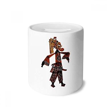 Imagem de DIYthinker Caixa de dinheiro China Shadow Play de ópera chinesa, porta-moedas de cerâmica, presente de cofrinho