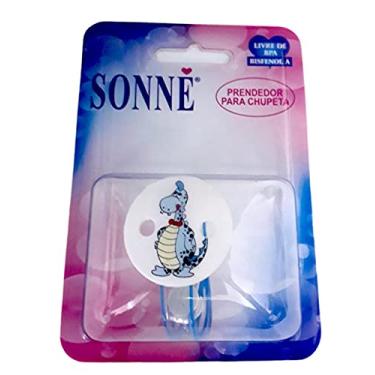 Imagem de Sonne Prendedor Para Chupeta Boton Dino Fita Az Sonne Azul
