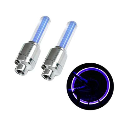 Imagem de CRAFTHROU 2 Pçs Tampas De Carro De Bicicleta Leve Válvula De LED Para Pneu De Bicicleta Luz De LED Para Bicicleta Luzes De Roda Válvula De Luz Flash Azul Conjunto De Luzes De Roda De