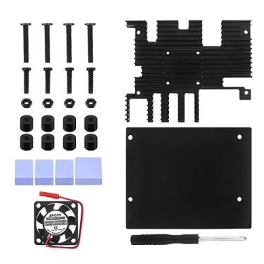 Imagem de Conjunto de capa de metal com ventilador de resfriamento 5 V e 4 peças de almofadas térmicas para Orange Pi 5 Plus