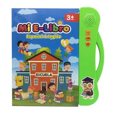 Imagem de 2-em-1 espanhol inglês placa de som livro interativo falando livro brinquedo de leitura educacional precoce para crianças meninos meninas