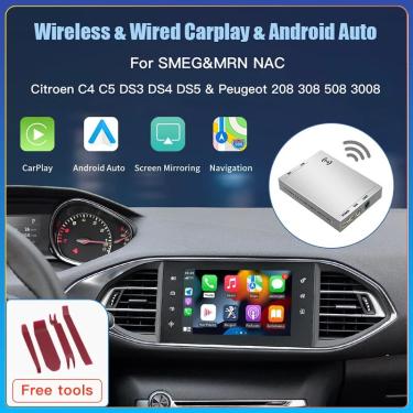 Imagem de Carplay sem fio Android Auto  Caixa do módulo  Acessórios Mirror Link  SMEG NAC Picasso  Peugeot 308