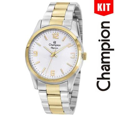 Imagem de Relógio CHAMPION KIT feminino analógico bicolor branco CN24860S