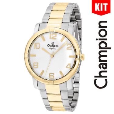 Imagem de Relógio CHAMPION KIT feminino analógico bicolor branco CN25216S